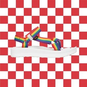 - Teva Rainbow Pride Velcro Sandals Size 10